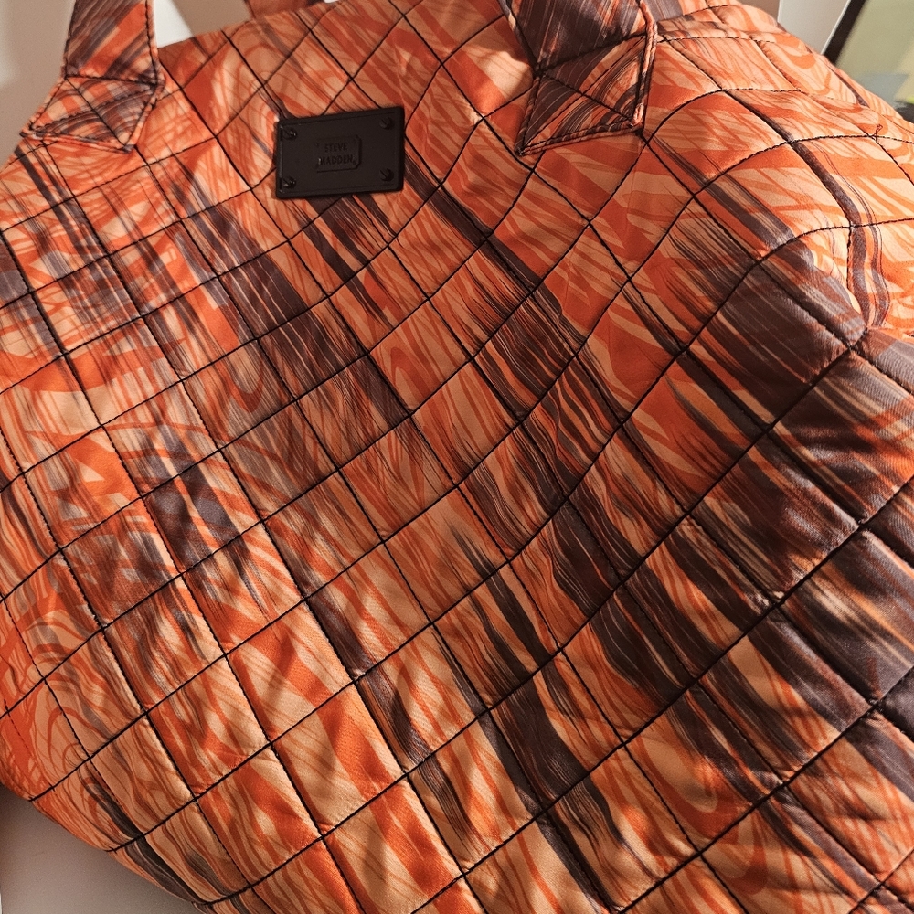 Steve Madden Orange and Brown Duffle Bag